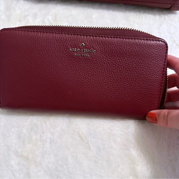 Kate Spade ♠️ JACKSON MEDIUM TRIPLE COMPARTMENT SATCHEL & MATCHING WALLET berry - Picture 4 of 15